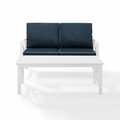 Crosley Furniture Kaplan 2-Piece Outdoor Seating Set in White with Navy Cushions KO60010WH-NV